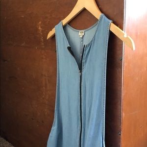 Denim jump suit with pockets